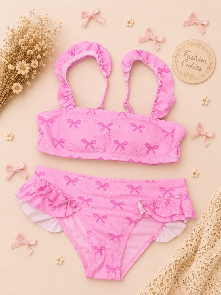 Bikini roze met strikjes