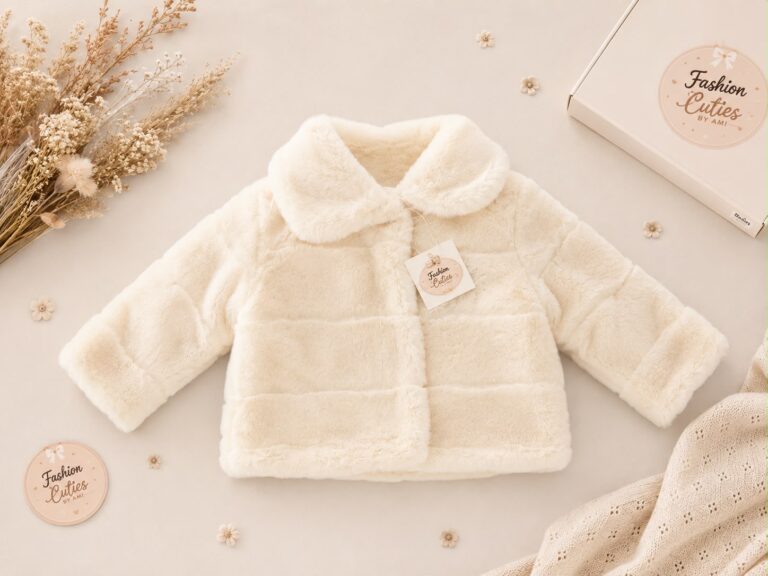 Faux fur jas beige