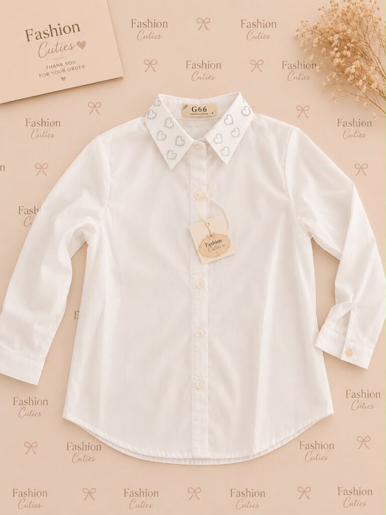 Blouse met stras hartjes