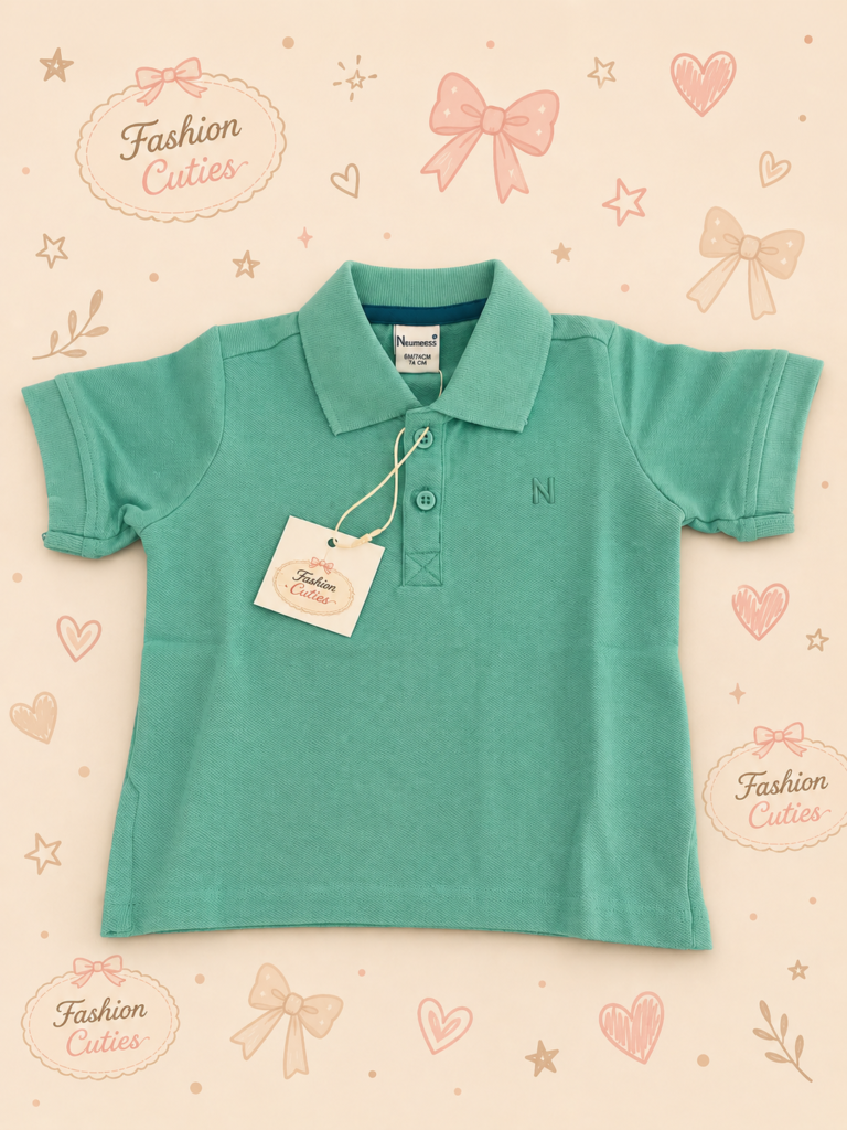 Baby turquoise jongens polo