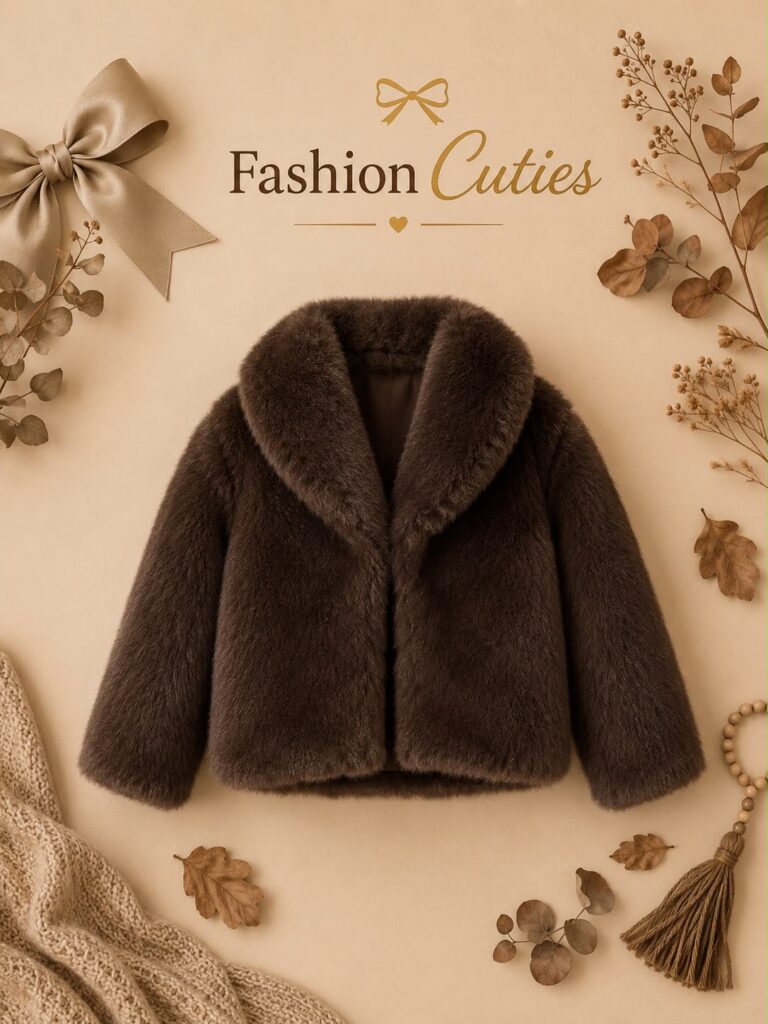 Bruine faux fur winterjas