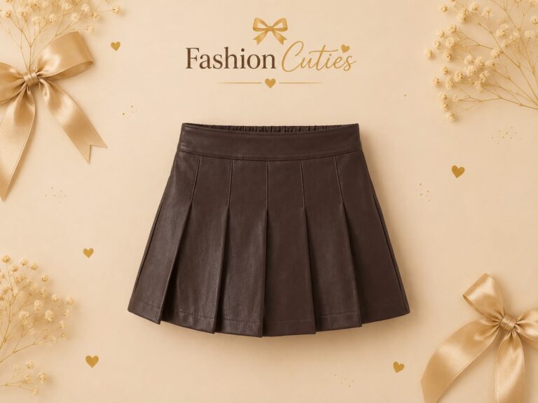 Bruine lederlook rok