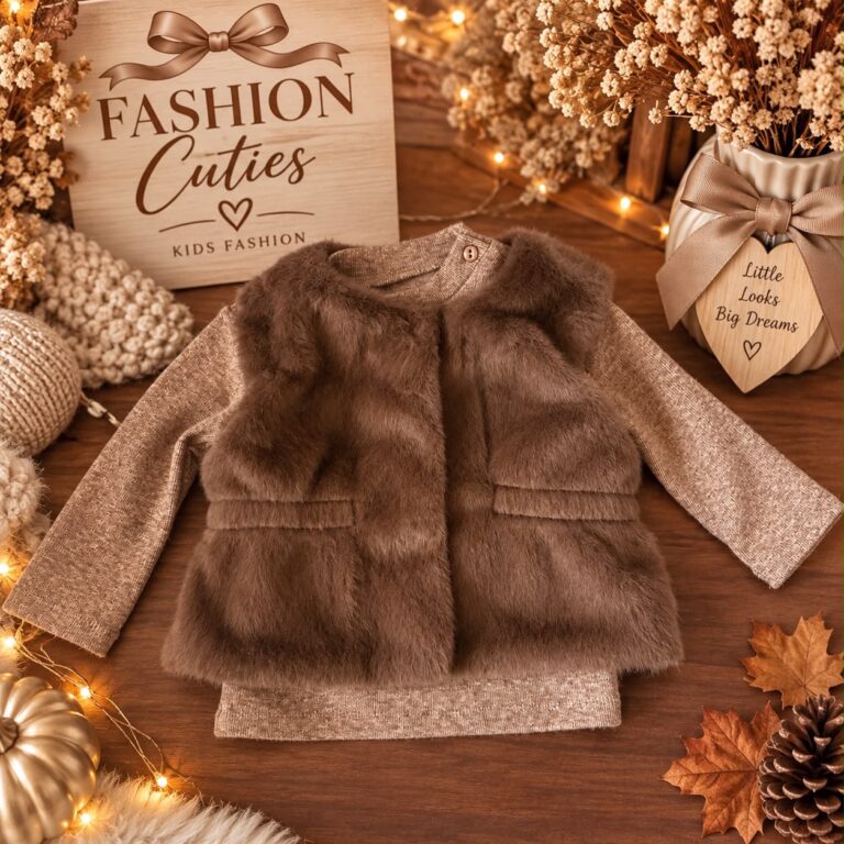 Bruine faux fur bodywarmer