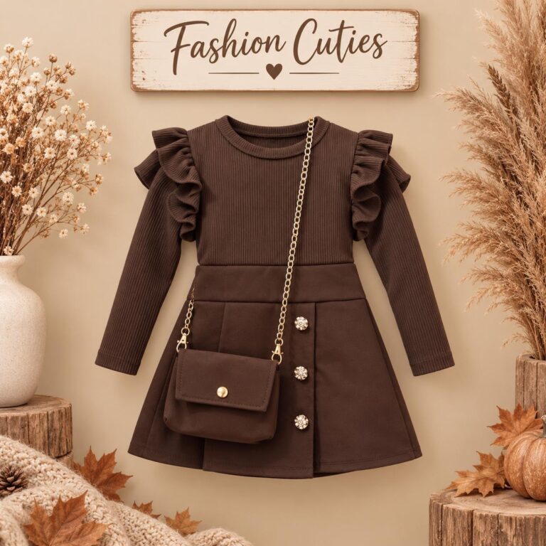 Mini Bruine jurk met tasje