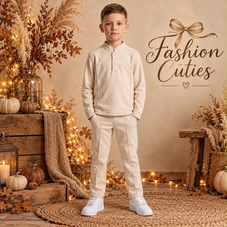 Boys Beige pantalon model set